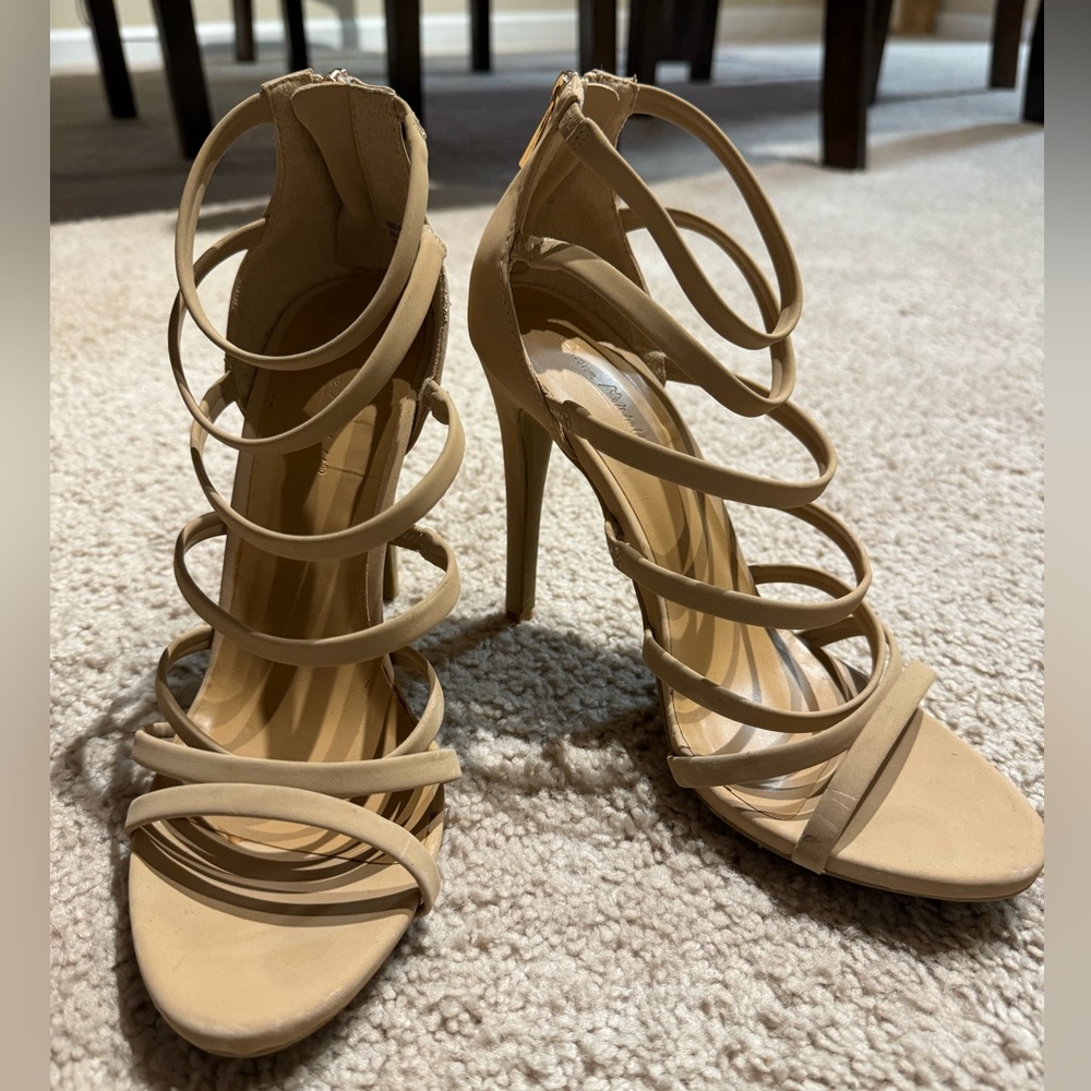 Anne Michelle strappy nude heels 9